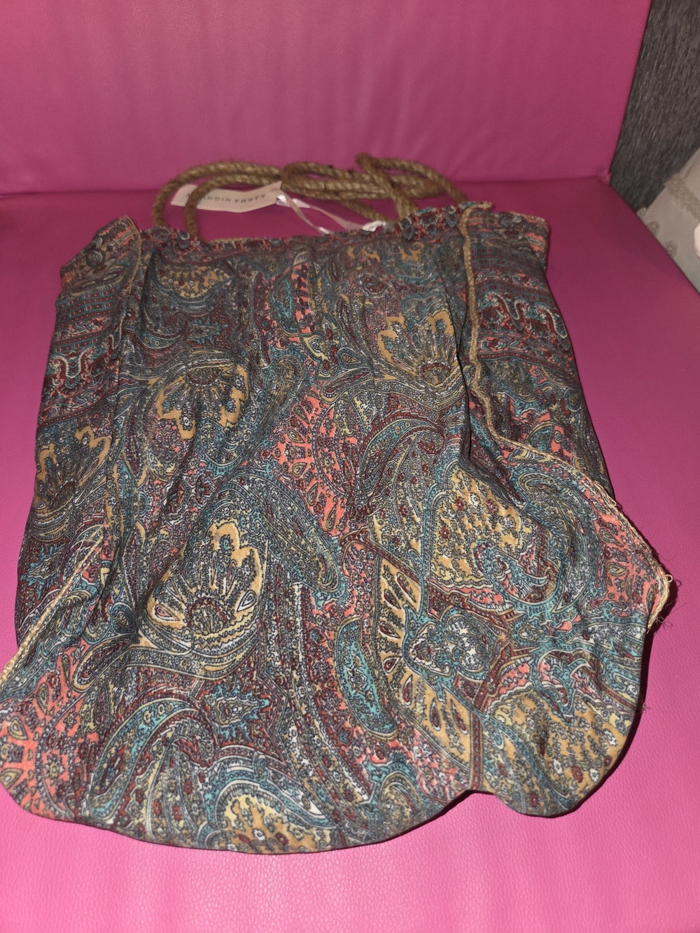 Karma Highway Paisley Print Drawstring Tote Bag - Multicolor